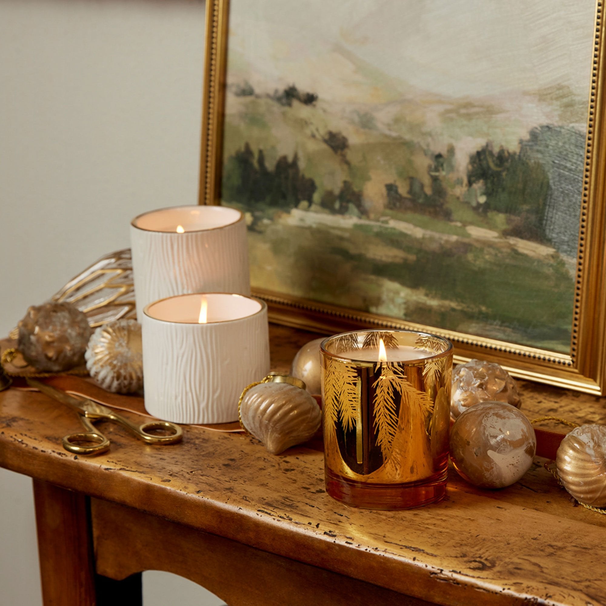 Frasier Fir Gilded Gold Poured Candle - Image 3