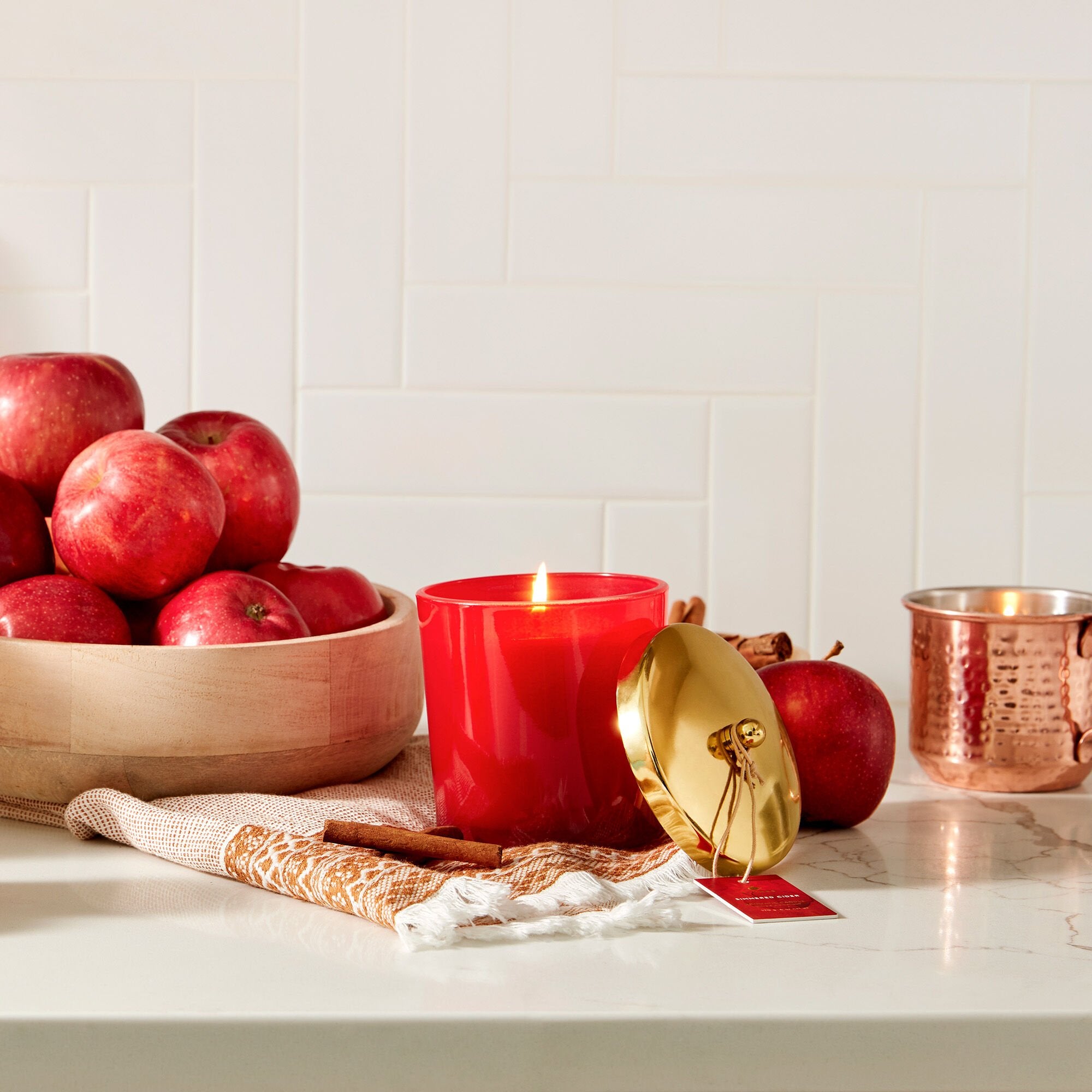 Alternative view of Simmered Cider Harvest Red Poured Candle